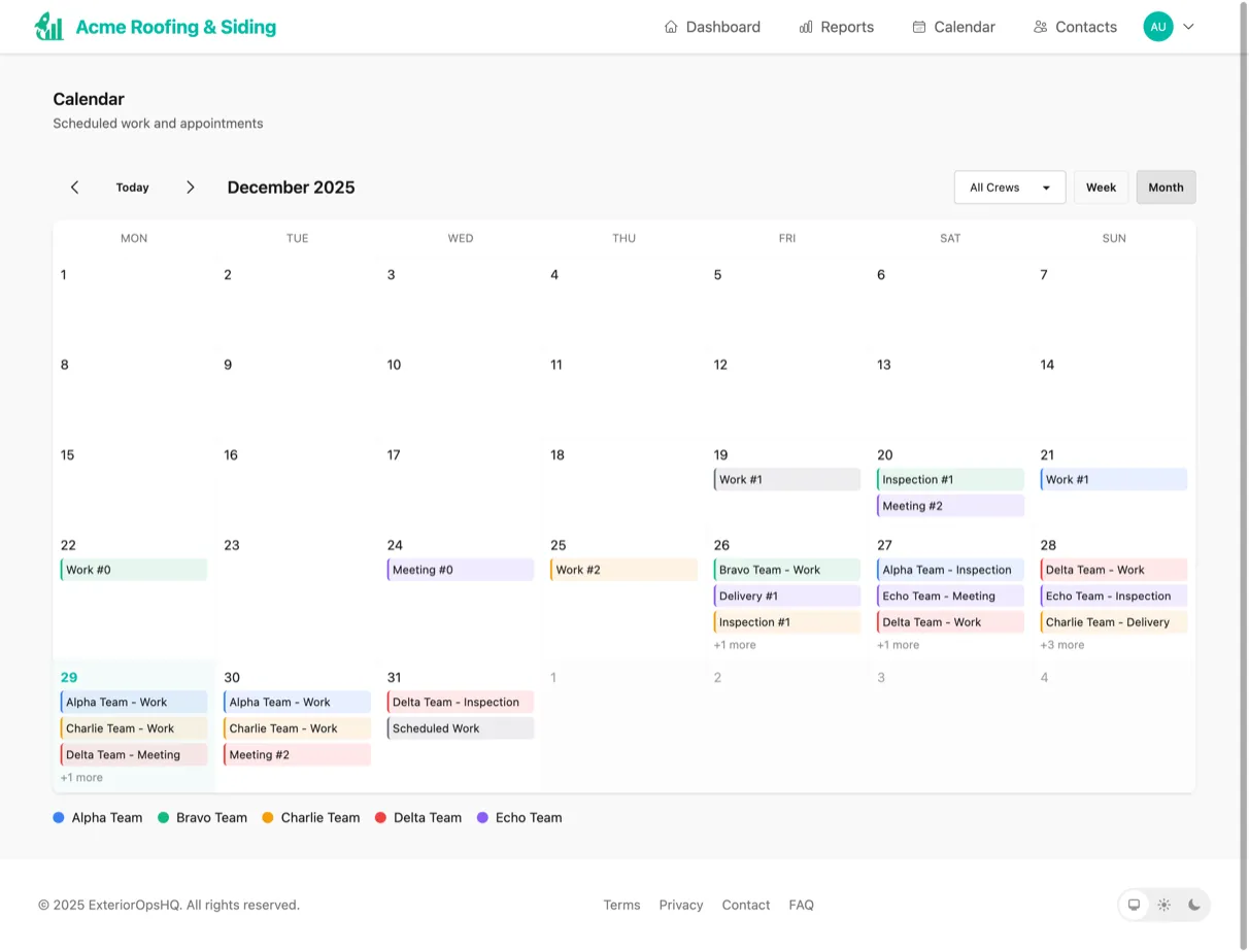 ExteriorPro Calendar - crew scheduling and job calendar